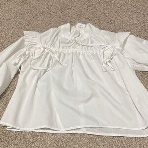 White Ruffled Blouse